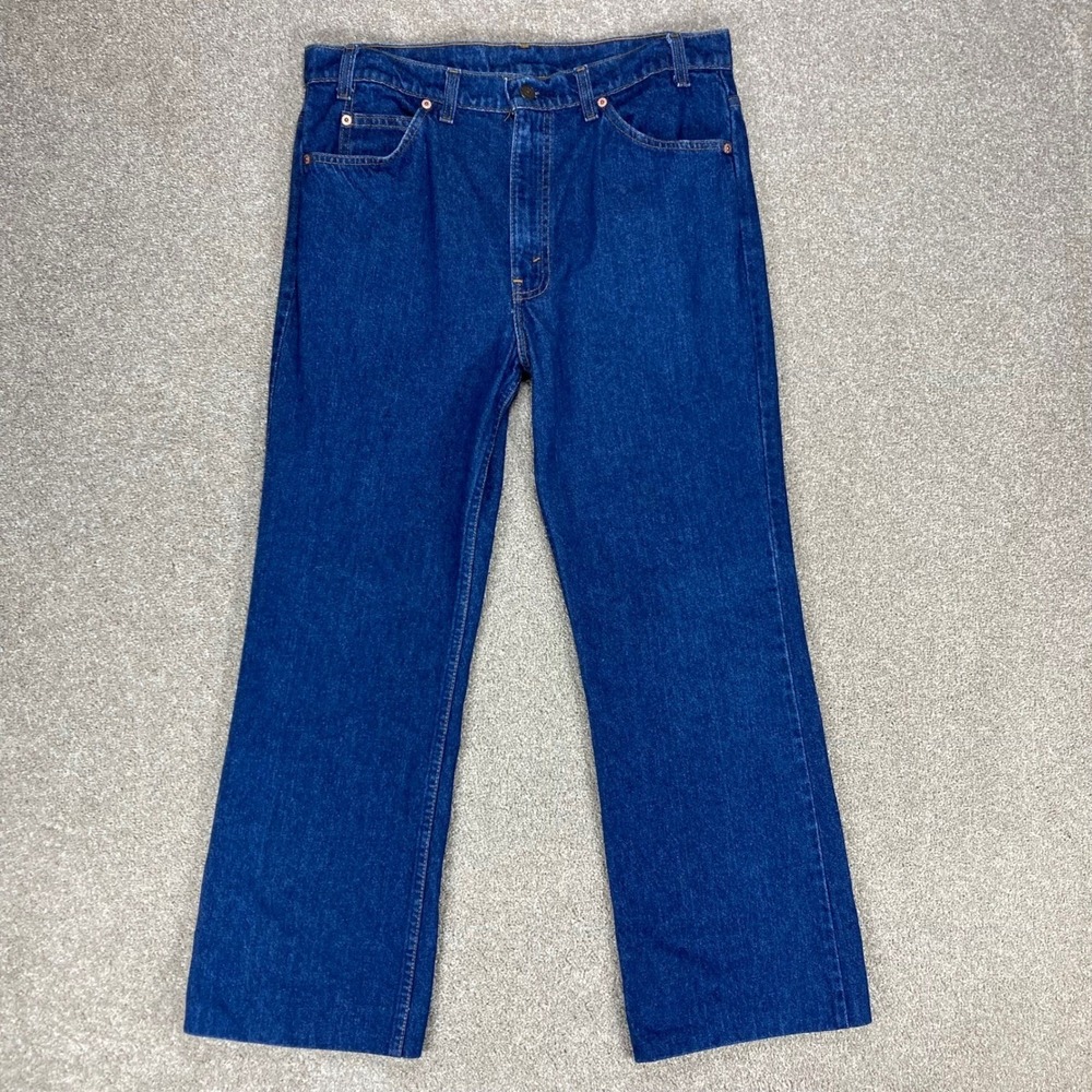 Levis 517 Vintage Bootcut Jeans Men 35x27 Blue Orange Tab USA Classic 90s Denim